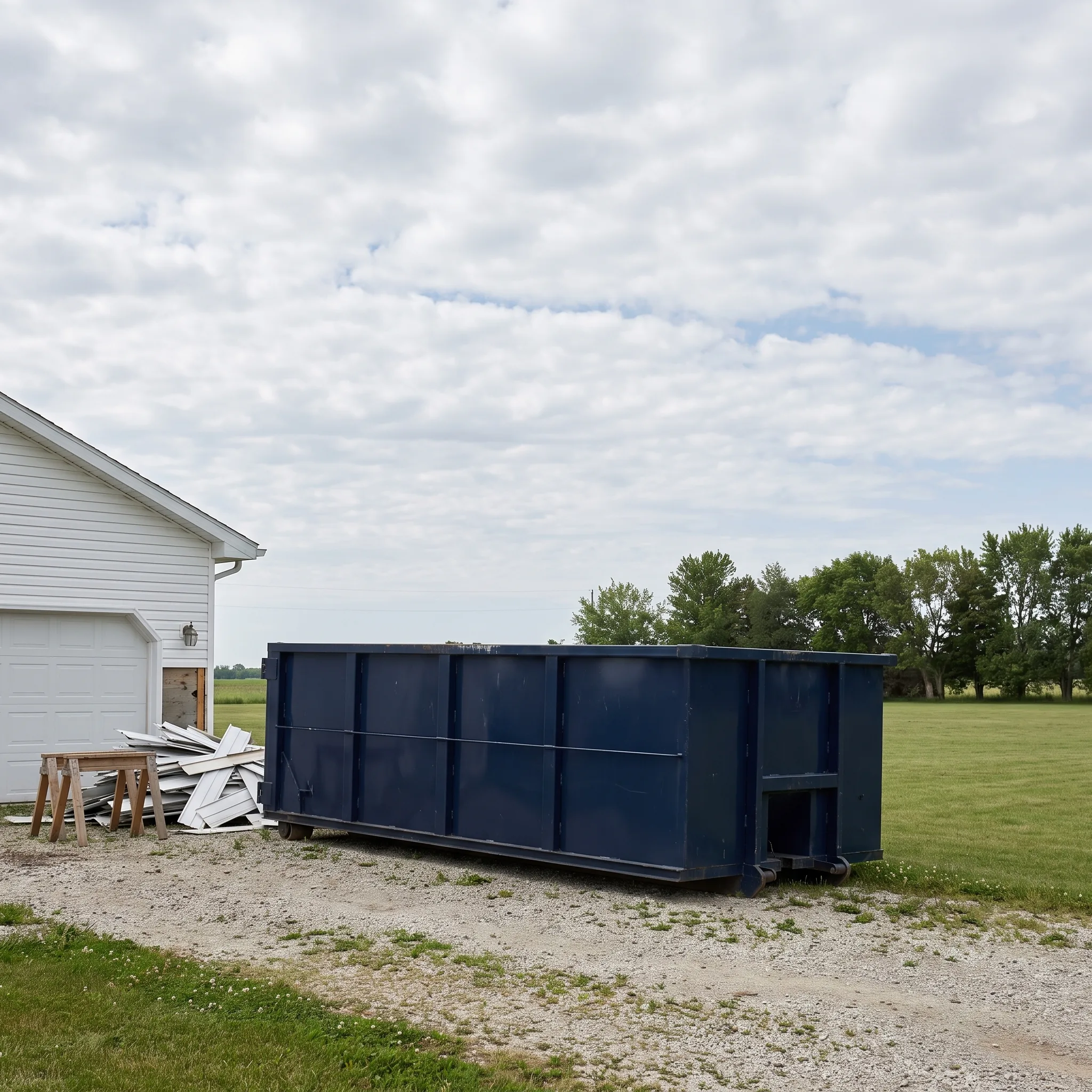 Dumpster on a Cedar County, NE job site